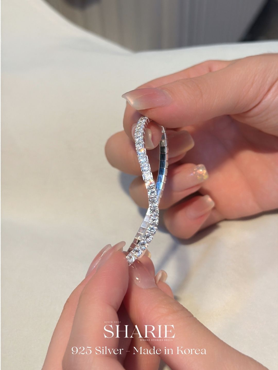 #722 | 3mm CZ Elastic Tennis Bracelet 彈力手環 | 925 Silver