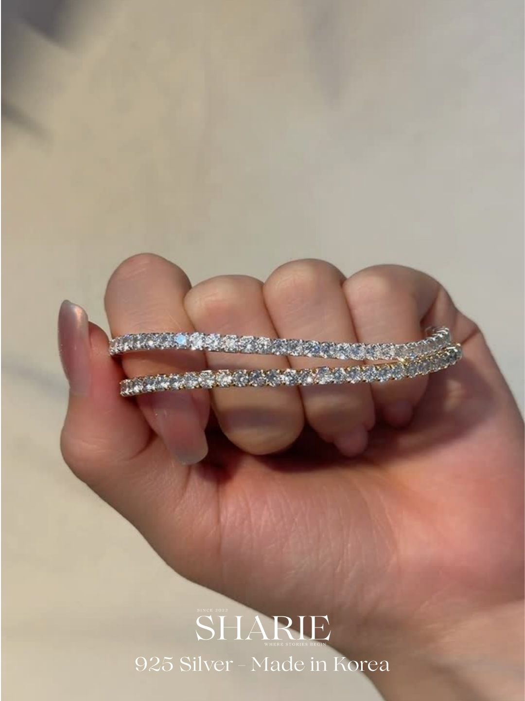 #722 | 3mm CZ Elastic Tennis Bracelet 彈力手環 | 925 Silver