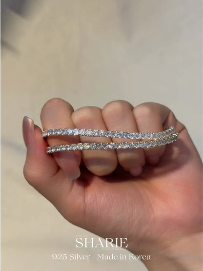 #722 | 3mm CZ Elastic Tennis Bracelet 彈力手環 | 925 Silver