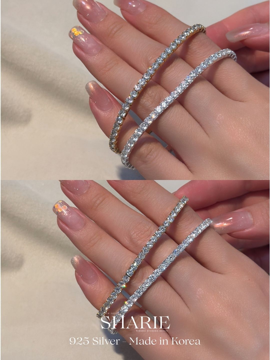 #722 | 3mm CZ Elastic Tennis Bracelet 彈力手環 | 925 Silver