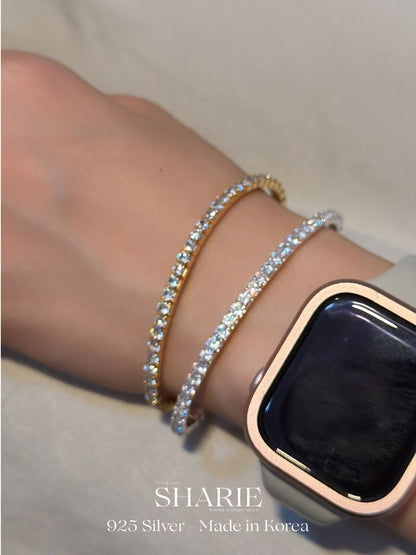 #722 | 3mm CZ Elastic Tennis Bracelet 彈力手環 | 925 Silver