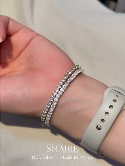 #722 | 3mm CZ Elastic Tennis Bracelet 彈力手環 | 925 Silver