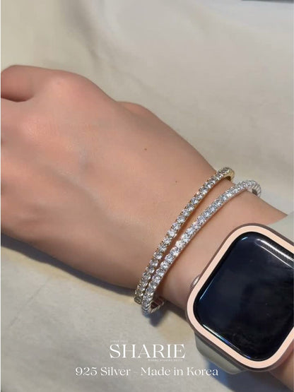 #722 | 3mm CZ Elastic Tennis Bracelet 彈力手環 | 925 Silver