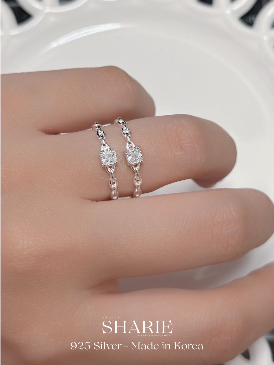 #731丨Chain Cubic Ring丨925 Silver