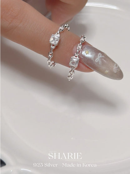 #731丨Chain Cubic Ring丨925 Silver