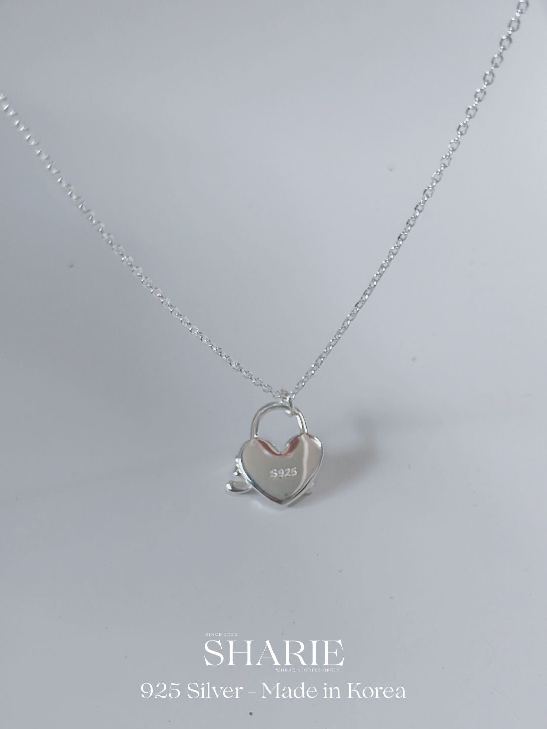 #711 | Ribbon Love Lock Necklace丨925 Silver