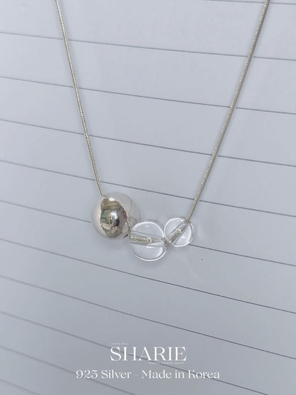 #661 | Duo Sphere Necklace丨925 Silver