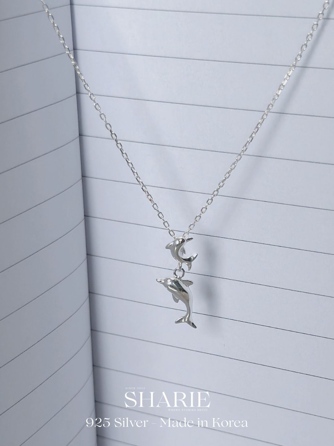 #717 | Twin Dolphin Necklace丨925 Silver