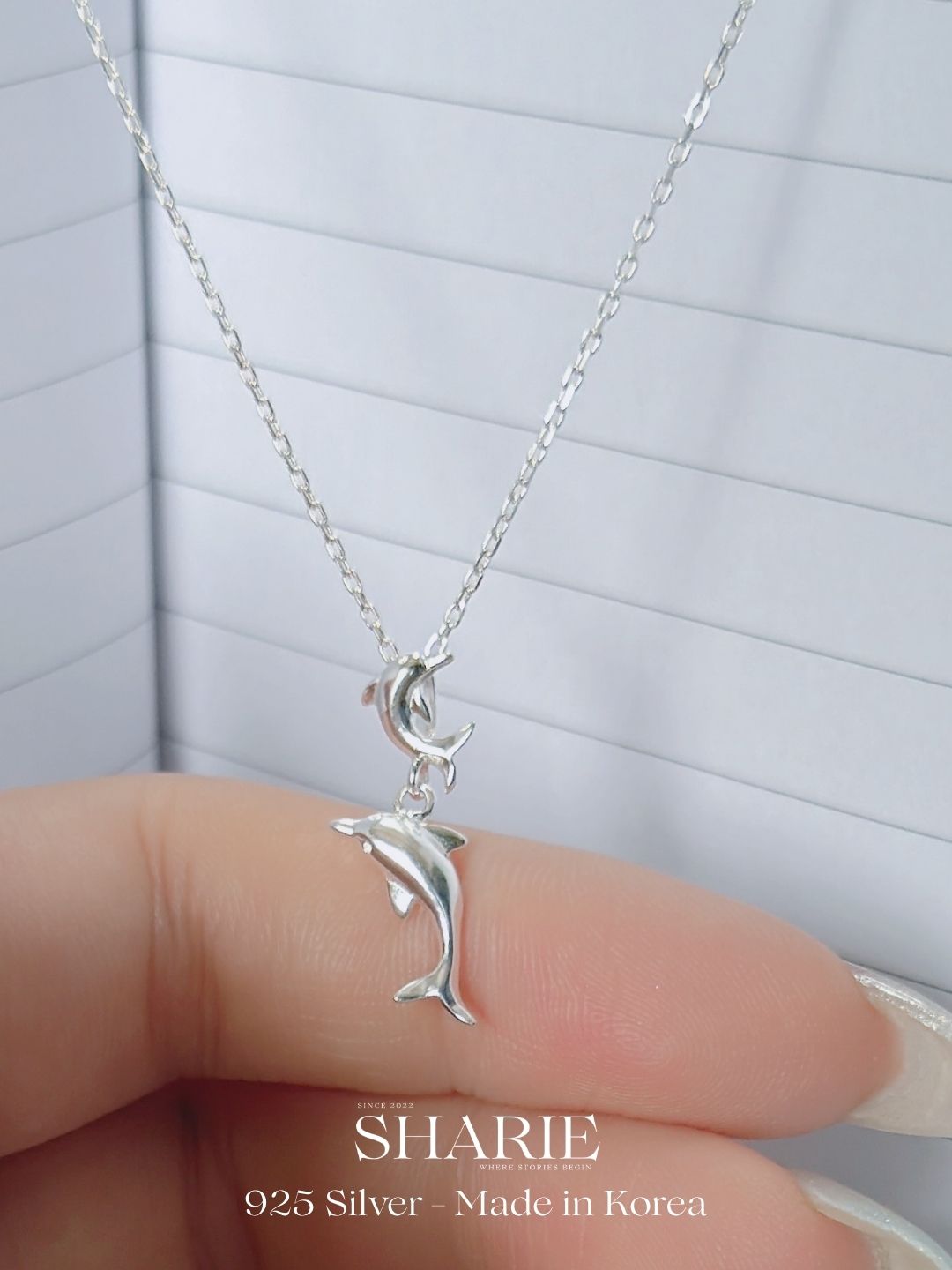 #717 | Twin Dolphin Necklace丨925 Silver