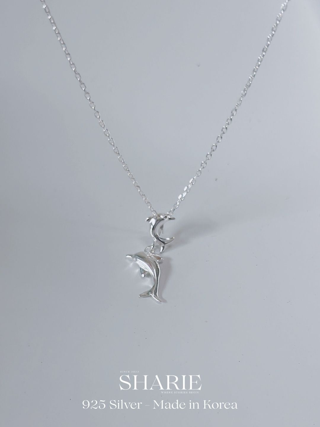 #717 | Twin Dolphin Necklace丨925 Silver