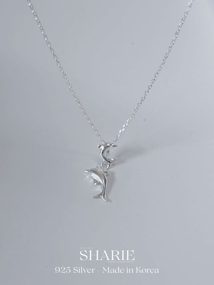 #717 | Twin Dolphin Necklace丨925 Silver
