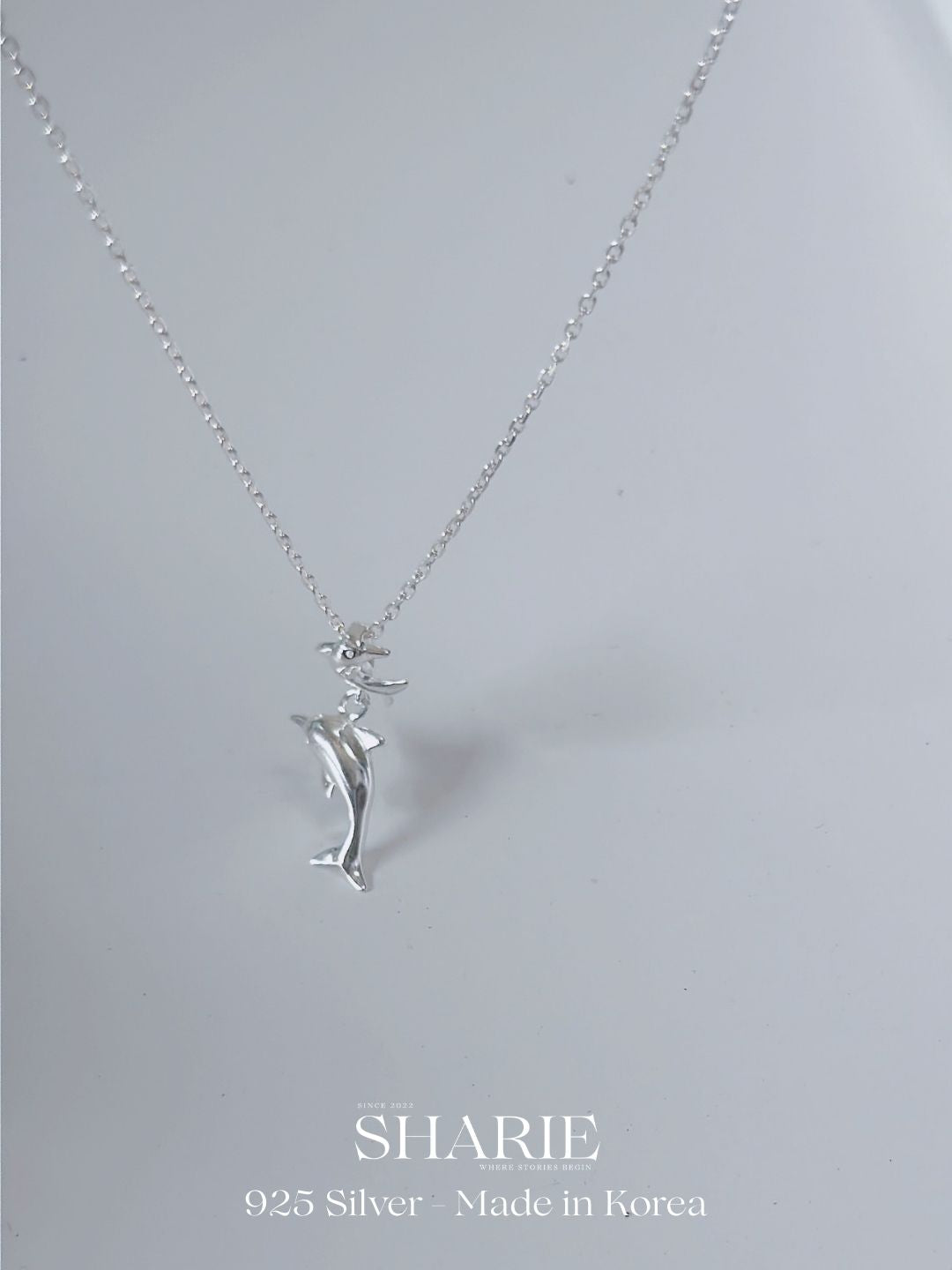 #717 | Twin Dolphin Necklace丨925 Silver