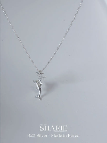 #717 | Twin Dolphin Necklace丨925 Silver