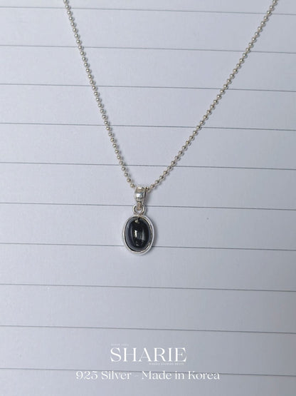 #641 | Black Star Natural Stone Necklace丨925 Silver