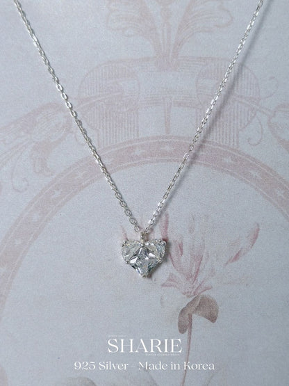 #708 | Sparkling Heart Necklace丨925 Silver