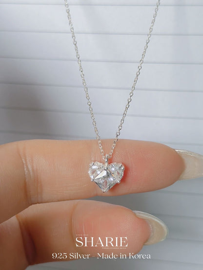 #708 | Sparkling Heart Necklace丨925 Silver