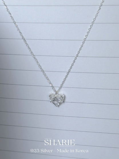 #708 | Sparkling Heart Necklace丨925 Silver