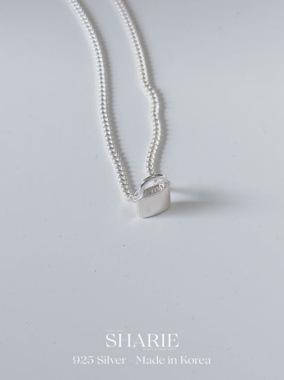 #706 | Smiley Lock Necklace | 925 Silver
