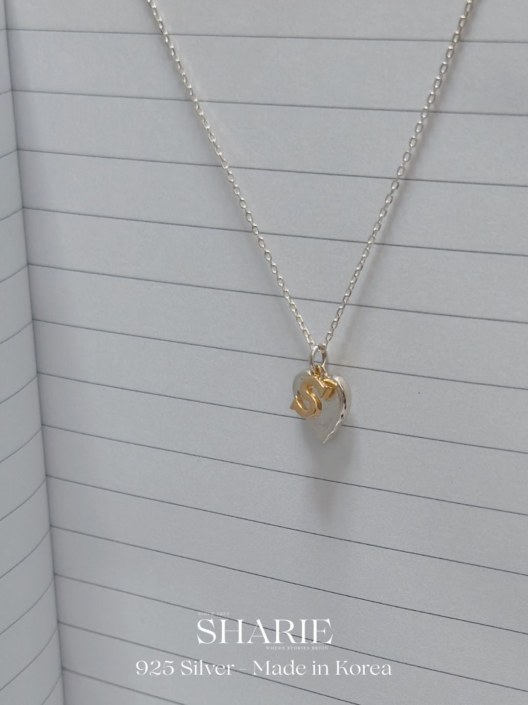 #545 | Initial Heart Necklace | 925 Silver