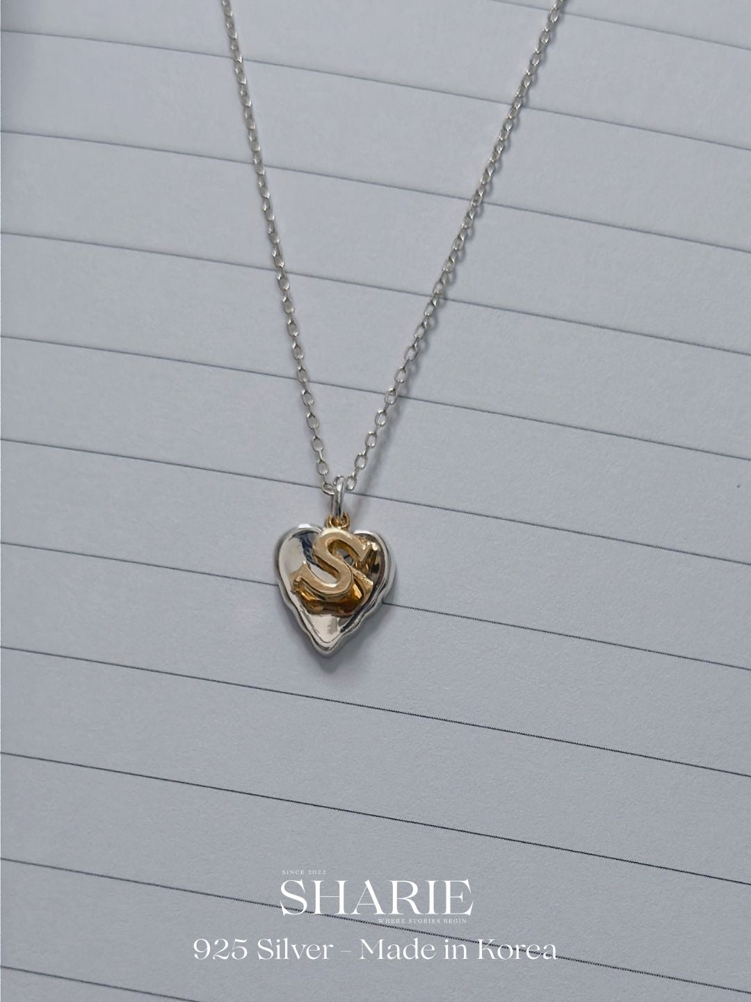 #545 | Initial Heart Necklace | 925 Silver