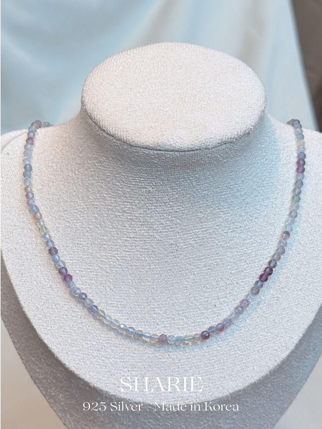 #753 | Starfish with Purple Natural Fluorite Stone Necklace丨925 Silver