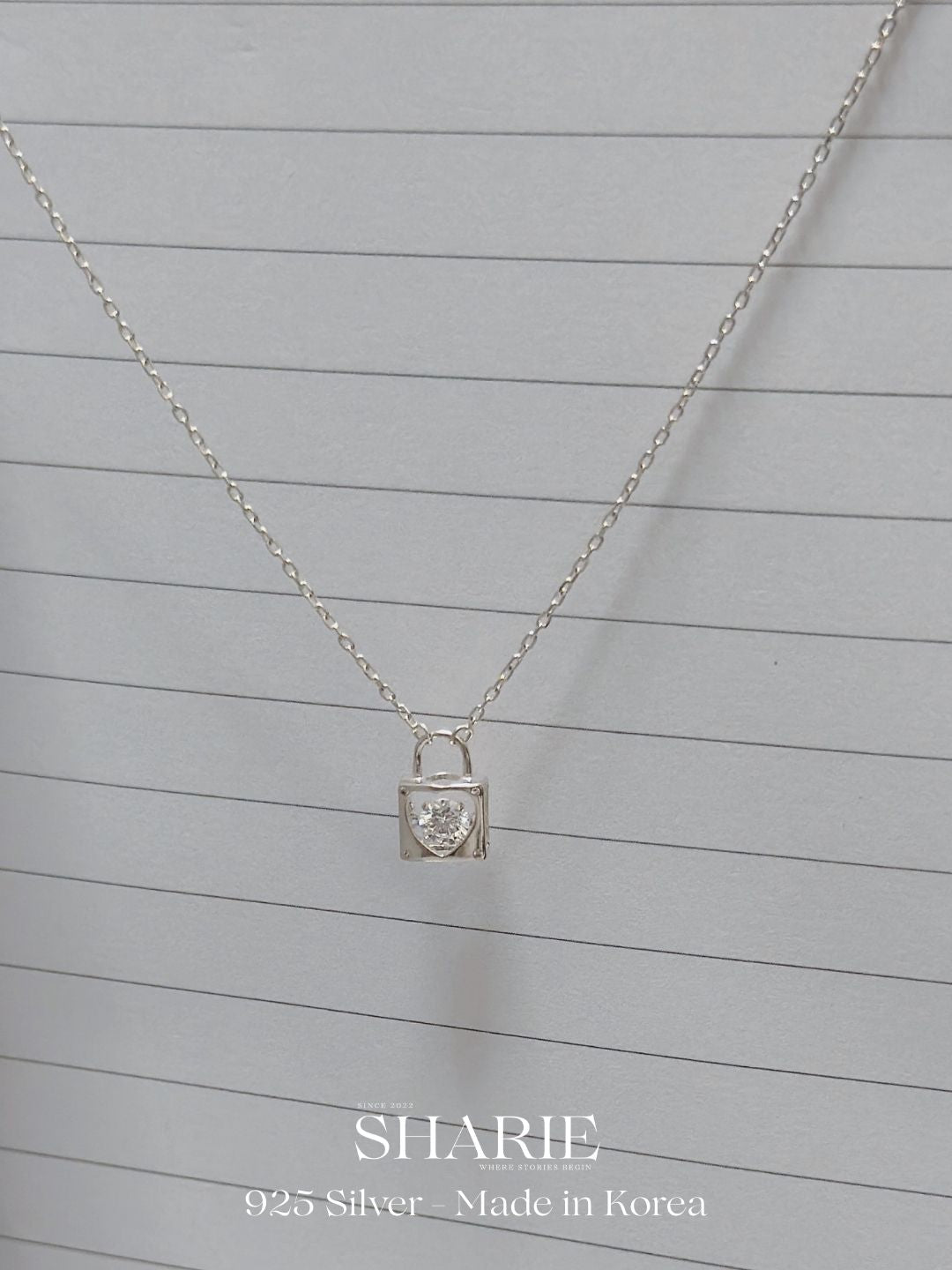 #478 | Shimmering Lock Necklace | 925 Silver