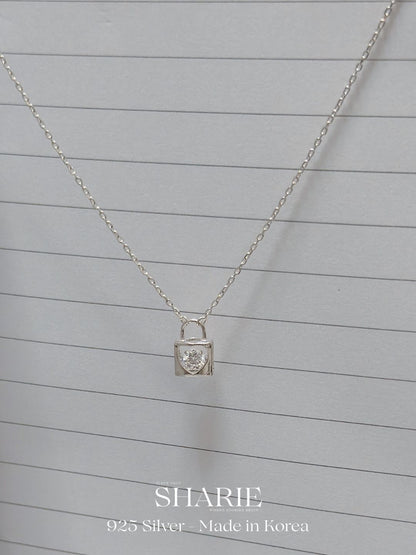 #478 | Shimmering Lock Necklace | 925 Silver