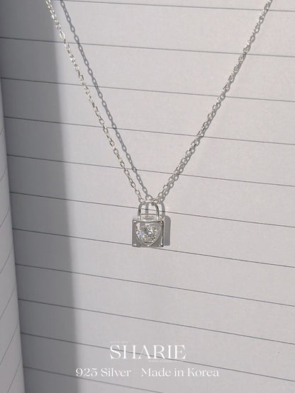 #478 | Shimmering Lock Necklace | 925 Silver