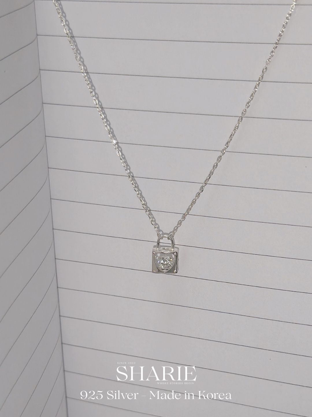 #478 | Shimmering Lock Necklace | 925 Silver
