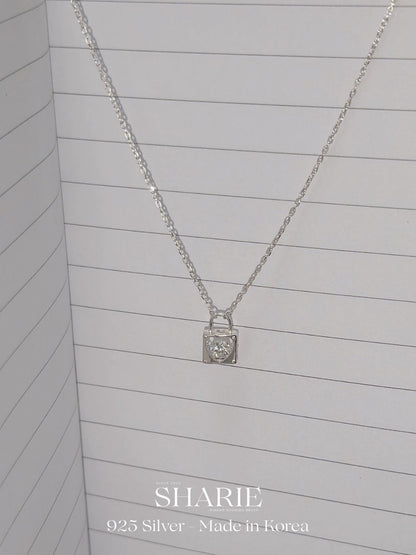 #478 | Shimmering Lock Necklace | 925 Silver