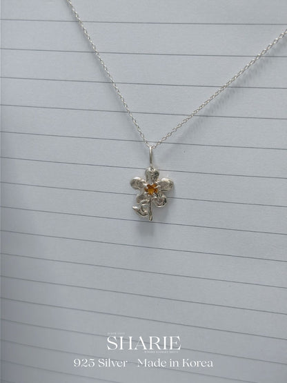 #384 | Handcrafted Bloom Swarovski Stone Necklace | 925 Silver