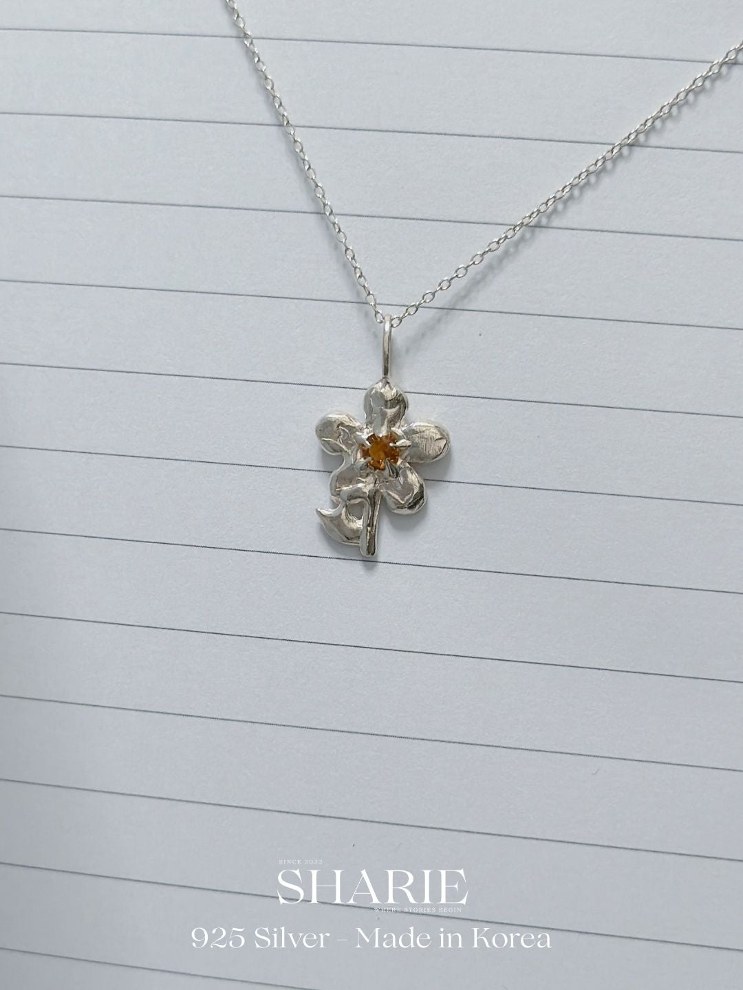 #384 | Handcrafted Bloom Swarovski Stone Necklace | 925 Silver