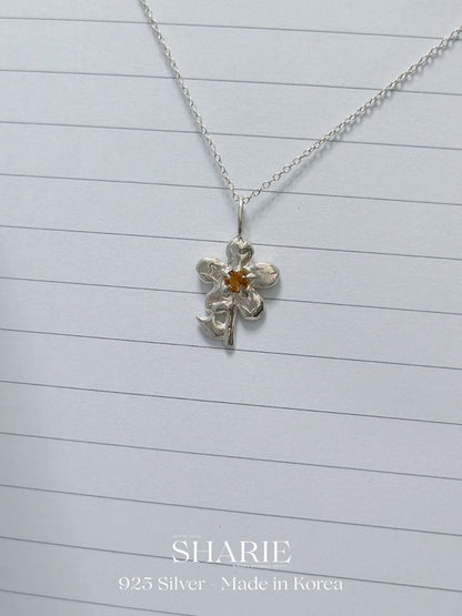 #384 | Handcrafted Bloom Swarovski Stone Necklace | 925 Silver