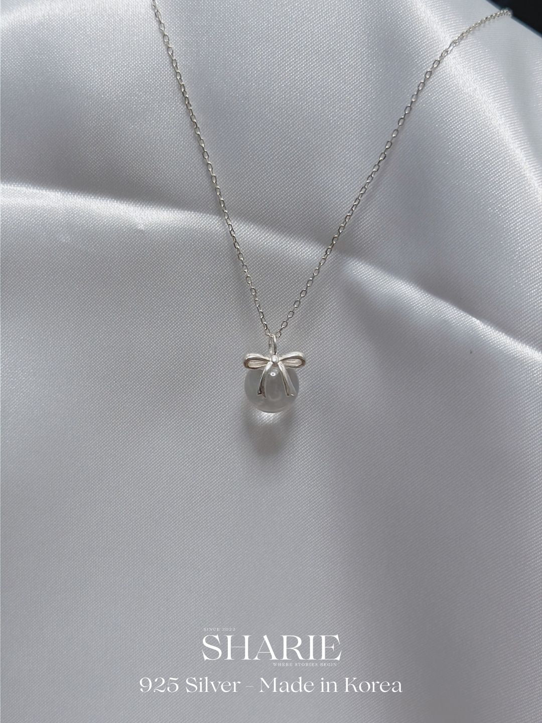 #479 | Ribbon Glass Ball Necklace | 925 Silver