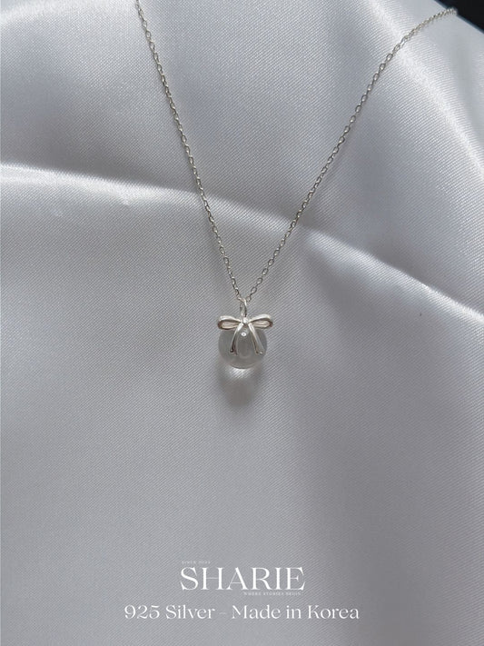 #479 | Ribbon Glass Ball Necklace | 925 Silver