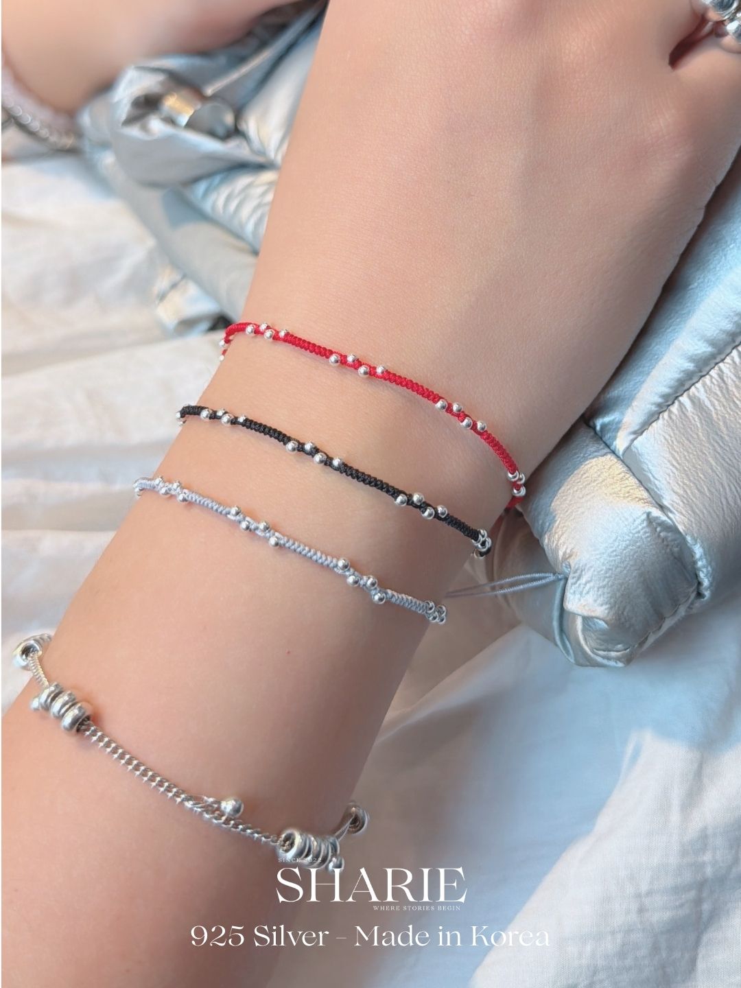 #726丨Mini Silver Ball Braided Bracelet丨925 Silver