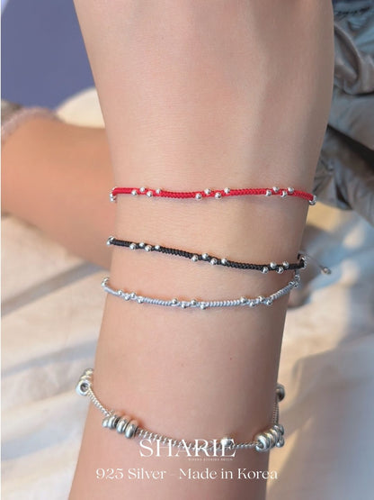 #726丨Mini Silver Ball Braided Bracelet丨925 Silver