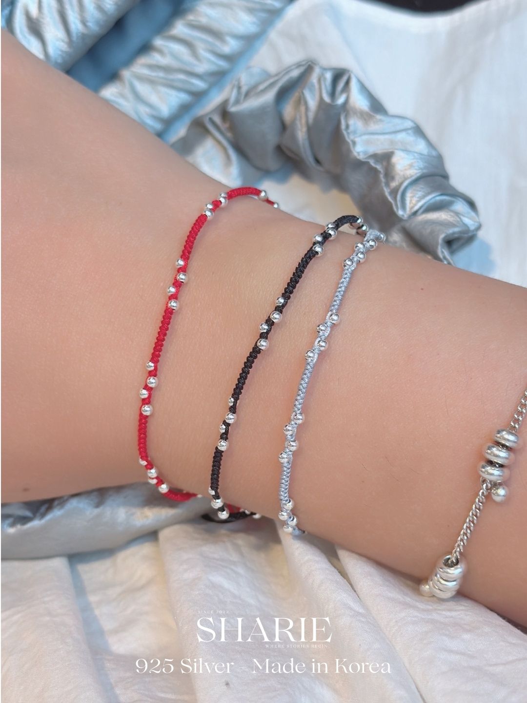#726丨Mini Silver Ball Braided Bracelet丨925 Silver