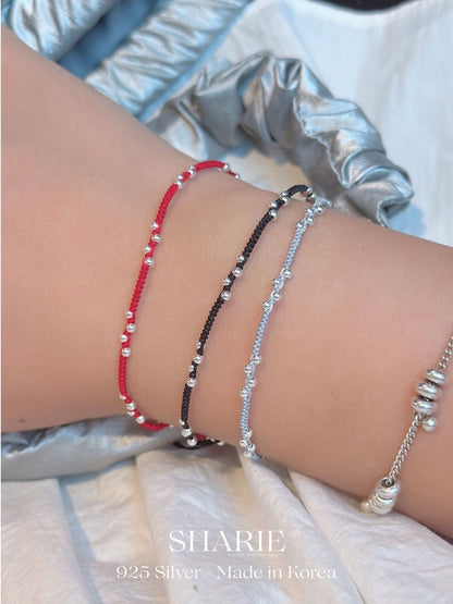 #726丨Mini Silver Ball Braided Bracelet丨925 Silver