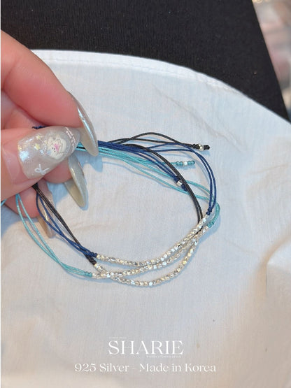 #727丨Mini Silver Beads Braided Bracelet丨925 Silver