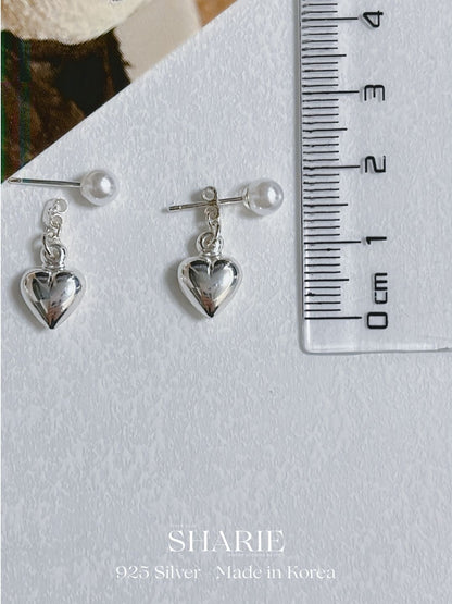 #170丨#171丨Heart Ear Jackets Earrings with Pearl丨925 Silver