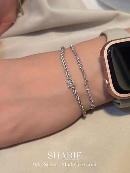 #724丨Moissanite Stone (*with GRA cert) Silk Braided Bracelet - 莫桑石真絲手繩丨925 Silver