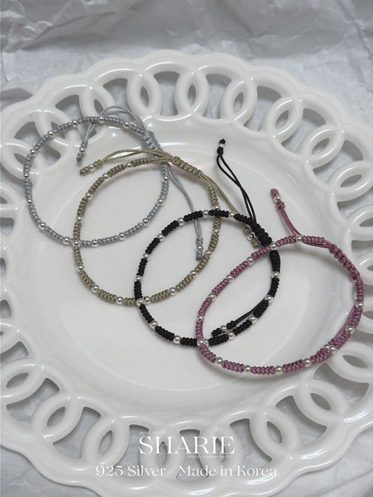 #725丨Silver Ball Braided Bracelet丨925 Silver