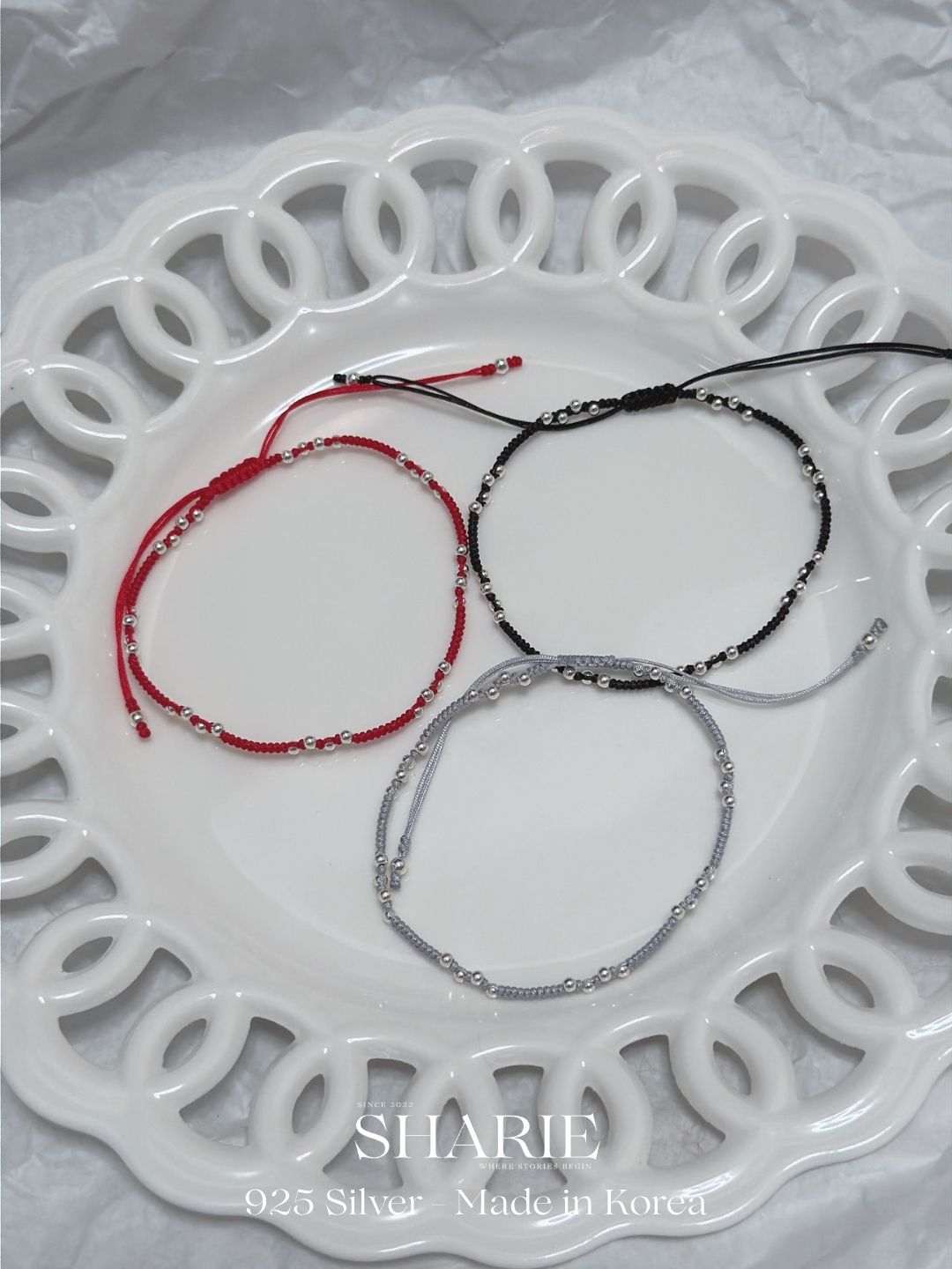#726丨Mini Silver Ball Braided Bracelet丨925 Silver