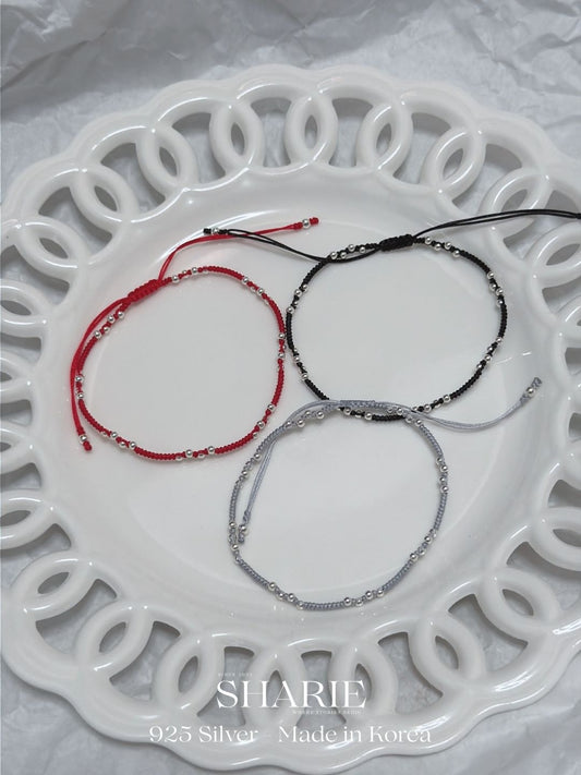 #726丨Mini Silver Ball Braided Bracelet丨925 Silver