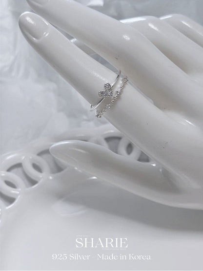 #593 | Heart Double-Layer Ring | 925 Silver