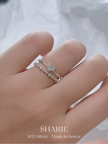#593 | Heart Double-Layer Ring | 925 Silver