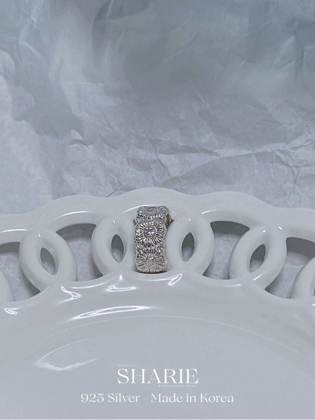 #626 | Daisy Antique Band Ring | 925 Silver
