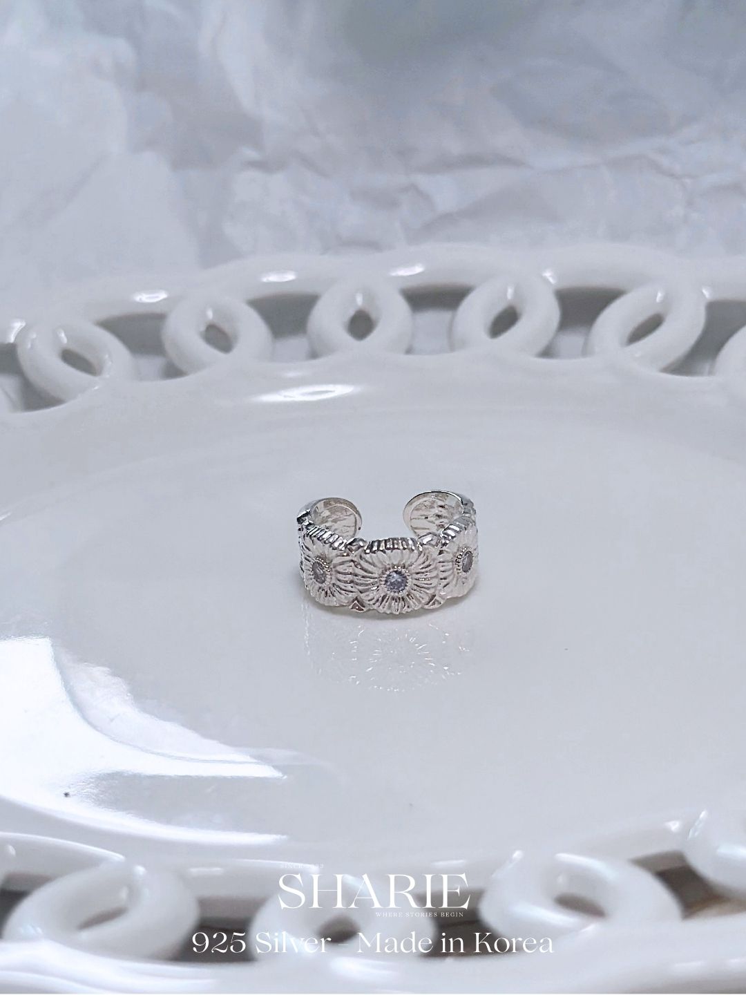 #626 | Daisy Antique Band Ring | 925 Silver