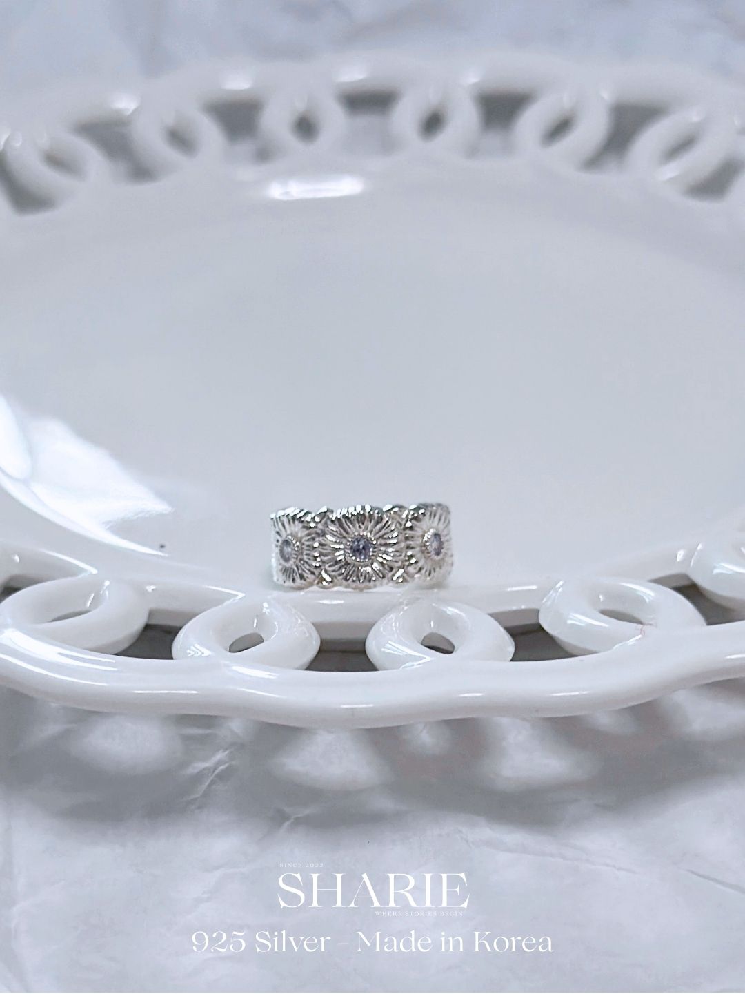 #626 | Daisy Antique Band Ring | 925 Silver